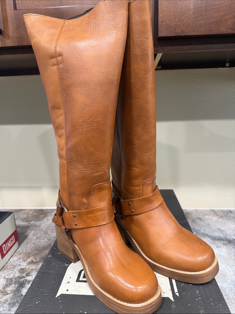 dingo Cognac Tan Over-the-Knee Leather Riding Boots